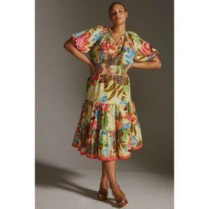 NWT Anthropologie Puff-Sleeved Midi Dress 20W